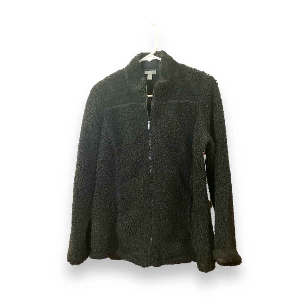 J Jill Black Jacket Fuzzy Size Lined S